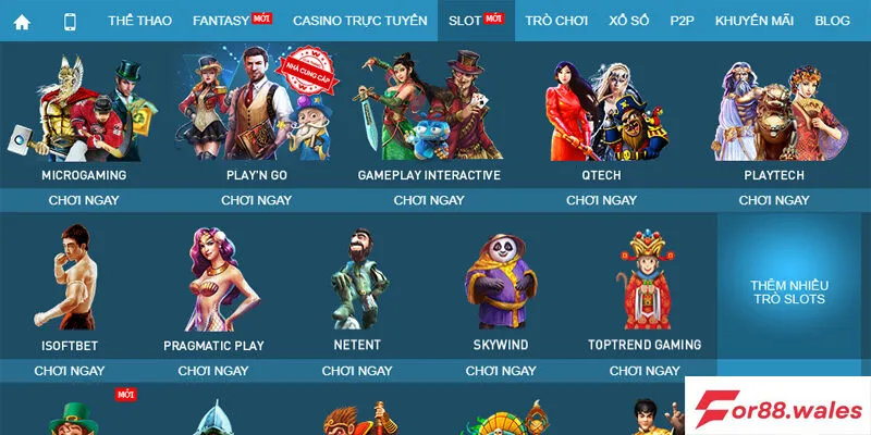 Nạp tiền và bắt đầu trải nghiệm nhà cái game slot tại for88